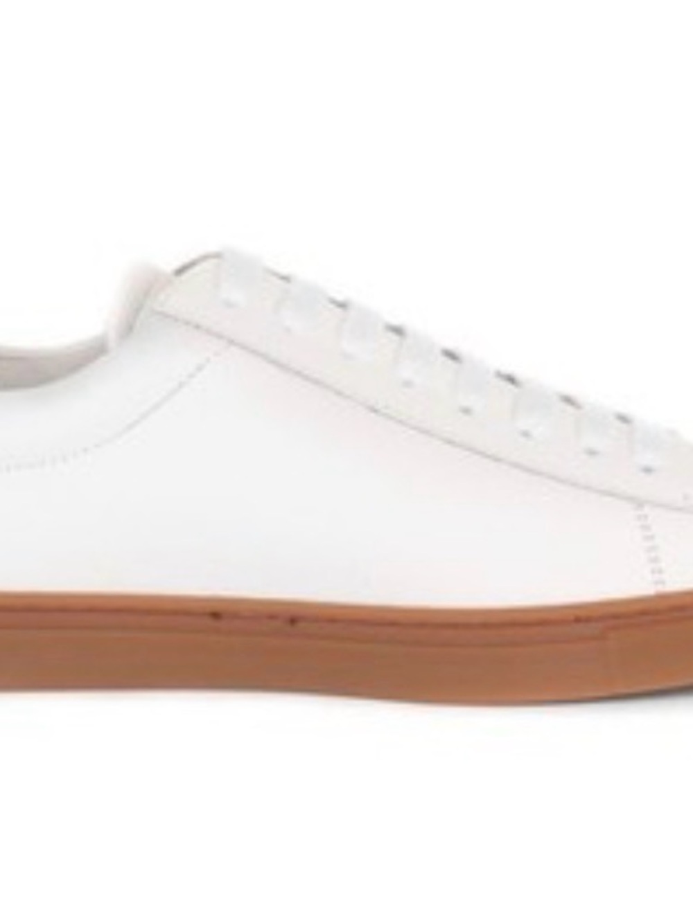 Oliver Cabell Low 1 White Leather Low-Top Sneakers with Gum Outsole Sz 42